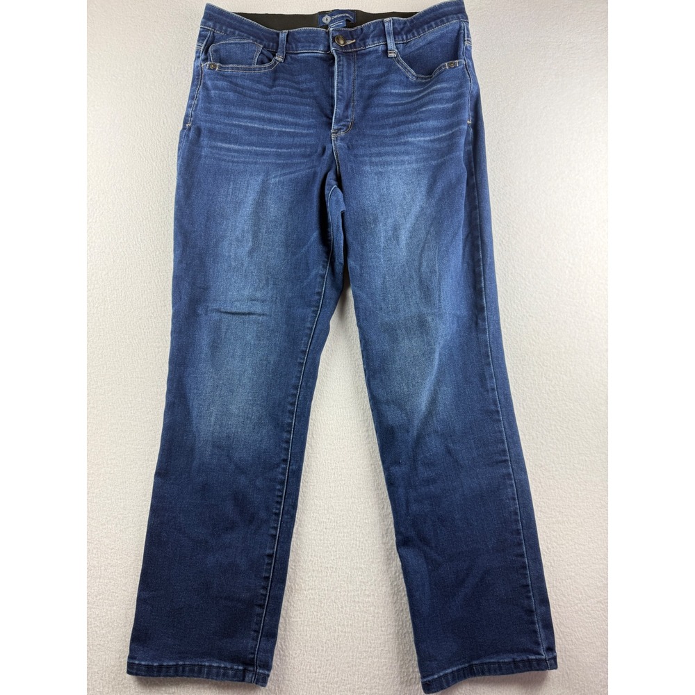 Democracy Ab Solution Straight Leg Jeans Dark Wash Blue Womens 16 B2450ZYMP
